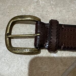 Abercrombie & Fitch Dark Brown Belt with Brass Buckle